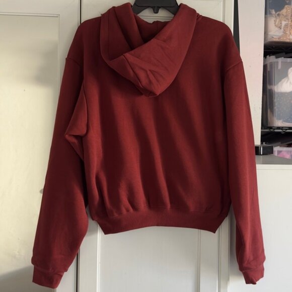 Skims Cotton Fleece Classic Zip Up Hoodie in Merlot Size Small - Picture 8 of 10